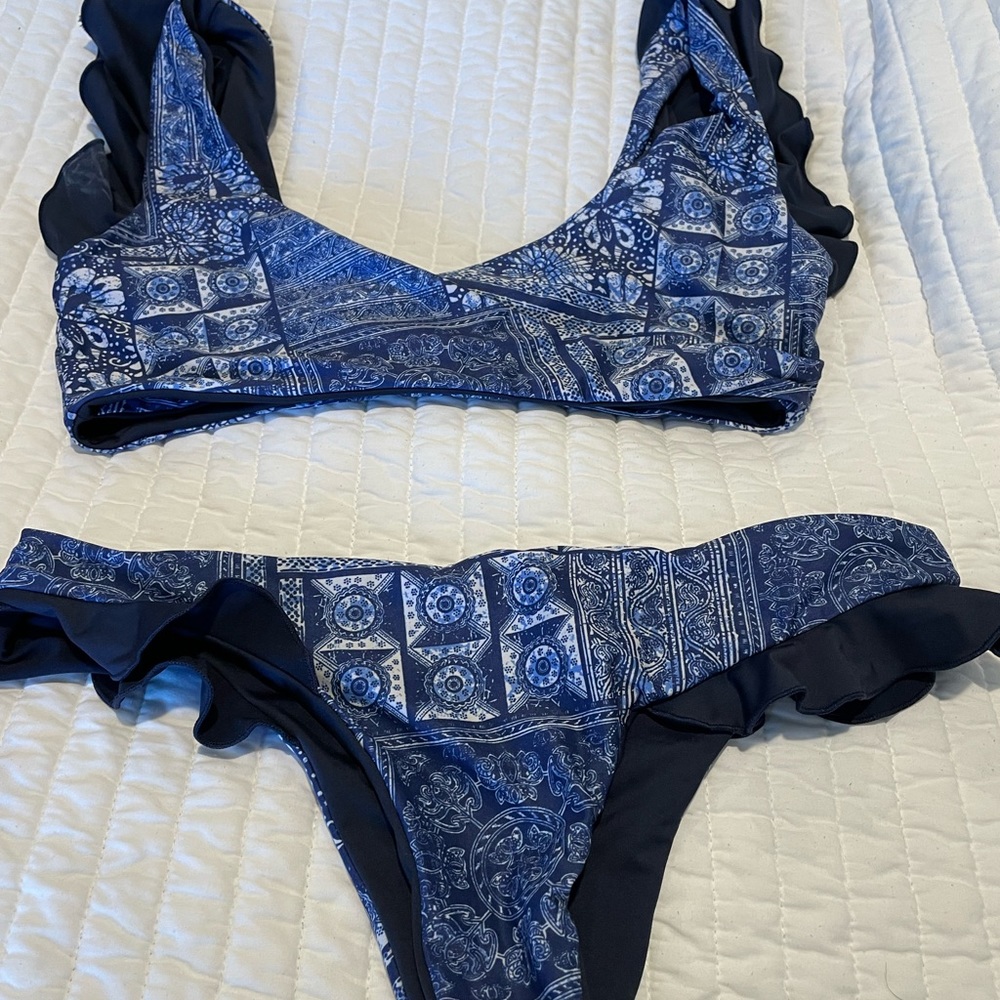 Two piece Kahari reversible bathing suit